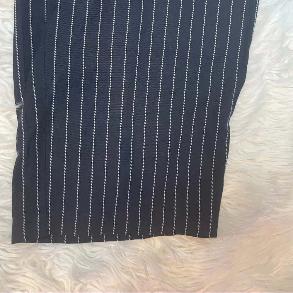 NWOT Eileen Fisher Pinstripe Crop Wide Leg Pant Indigo Casual Women’s Medium - Picture 5 of 13